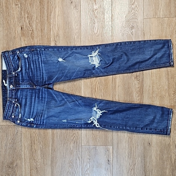 Rag & Bone Dre Low Rise Slim Boyfriend Distressed Destructed Jean in Harper Wash - Picture 3 of 16